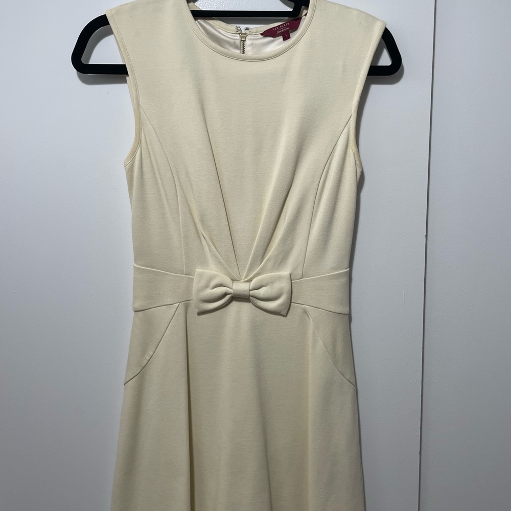 Ted Baker Cream Sleeveless Cocktail Dress